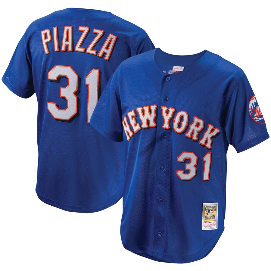 Youth New York Mets Mike Piazza Mitchell & Ness Royal Cooperstown Collection Batting Practice Jersey - Jersey