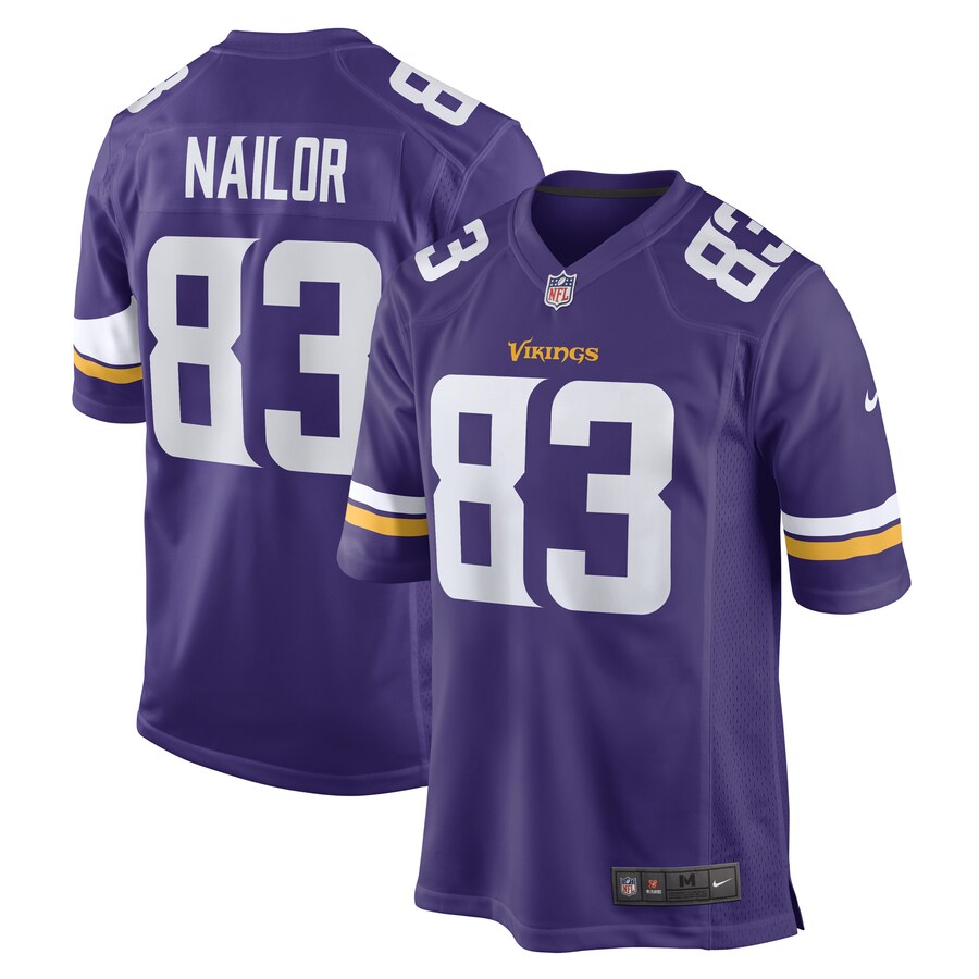 Men's Minnesota Vikings Jalen Nailor Nike Purple Game Player Jersey - Jersey
