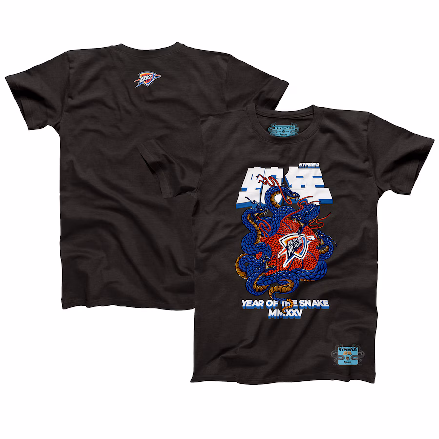 Unisex Oklahoma City Thunder NBALab x Hyperfly Heather Black Year of the Snake Lunar New Year Collection T-Shirt - Jersey