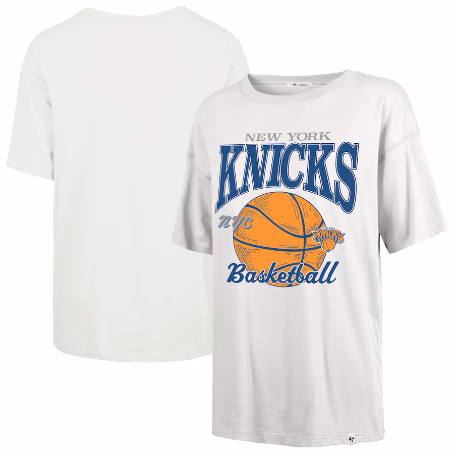 Women's New York Knicks  '47 White City Edition Down Court Sadie T-Shirt - Jersey