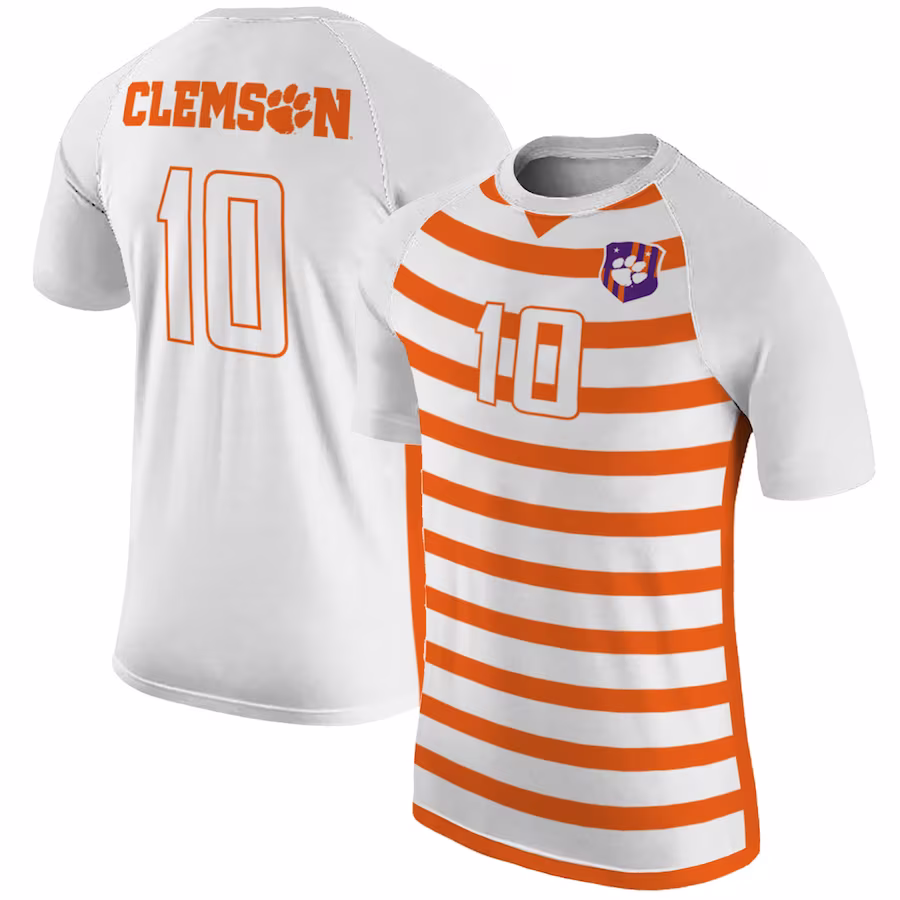 #10 Clemson Tigers Original Retro Brand Soccer Jersey - White - Jersey