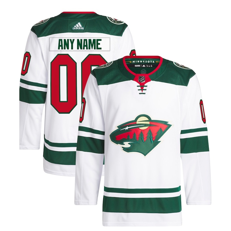 Men's Minnesota Wild adidas White Away Primegreen Authentic Custom Jersey - Jersey