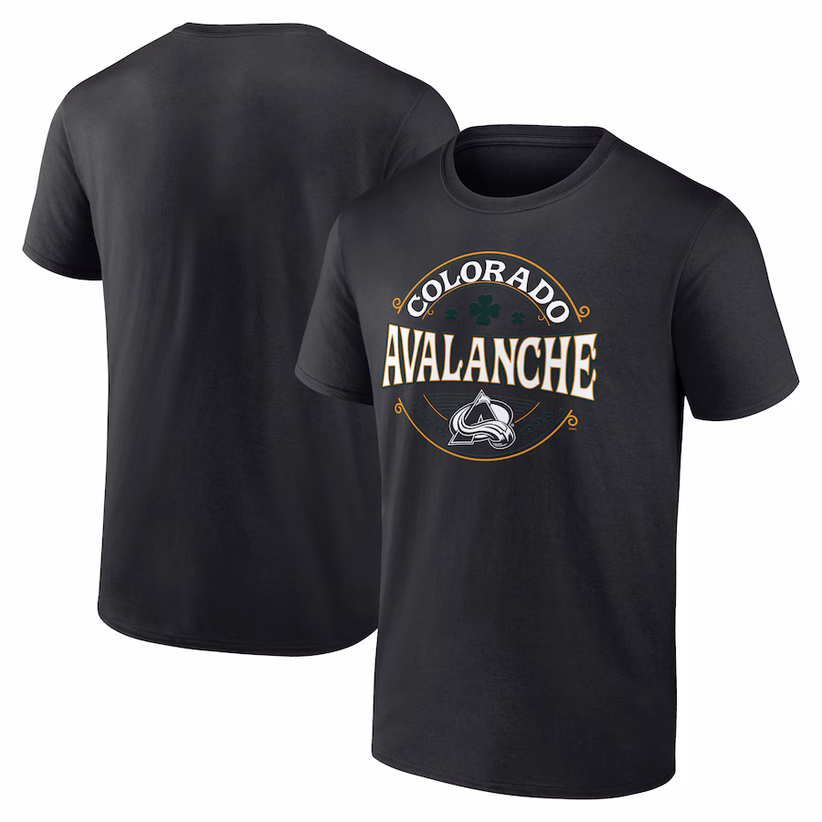 Men's Colorado Avalanche Black St. Patrick's Day Lucky T-Shirt - Jersey