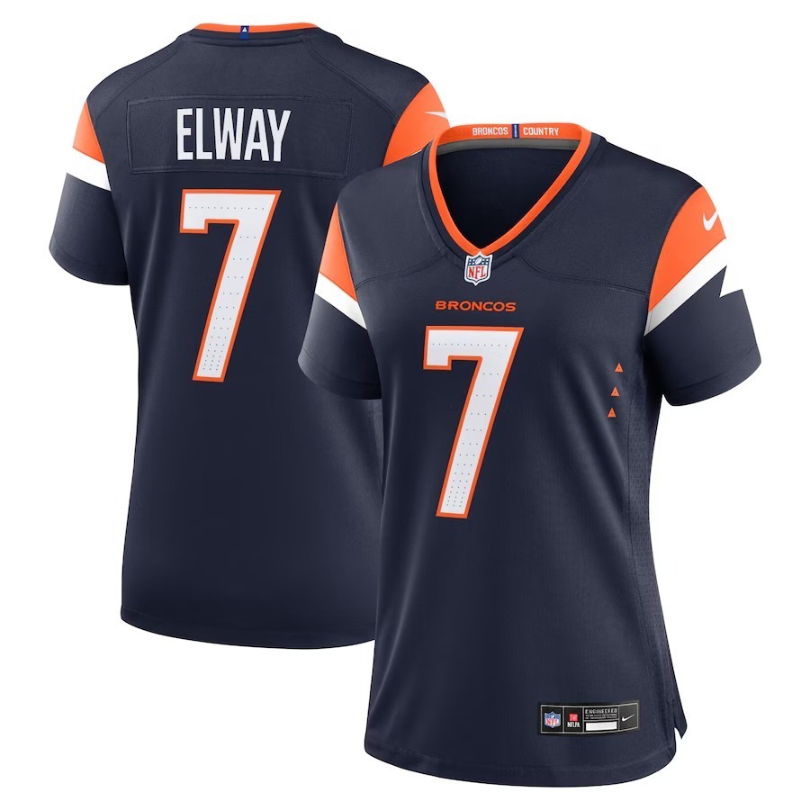 Women's Denver Broncos John Elway Nike Navy Mile High Collection Retired Player Alternate Game Jersey - Jersey