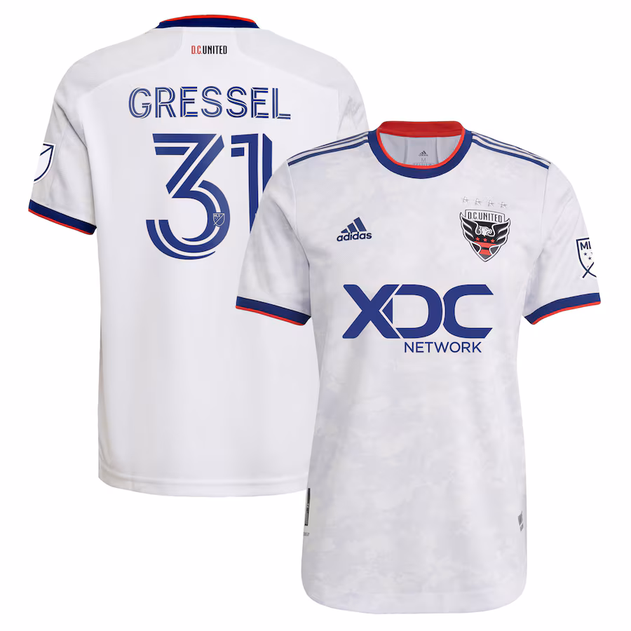 Men's D.C. United Julian Gressel adidas White 2022 The Marble Authentic Player Jersey - Jersey