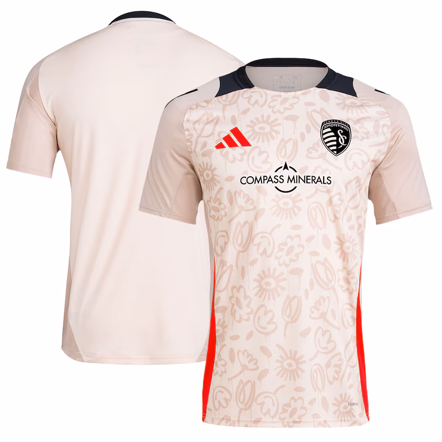Men's Sporting Kansas City adidas Brown 2024 One Planet Pre-Match Top - Jersey