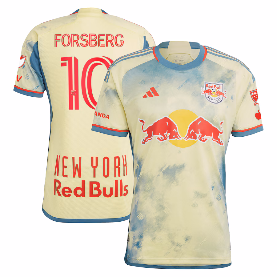 Men's New York Red Bulls Emil Forsberg adidas Yellow 2024 Daniel Patrick Kit Authentic Player Jersey - Jersey