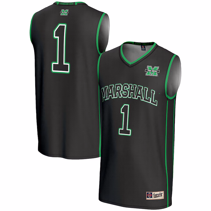 Youth GameDay Greats Black #1 Marshall Thundering Herd Lightweight Basketball Jersey - Jersey