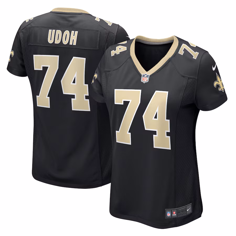 Women's New Orleans Saints Olisaemeka Udoh Nike Black Game Jersey - Jersey