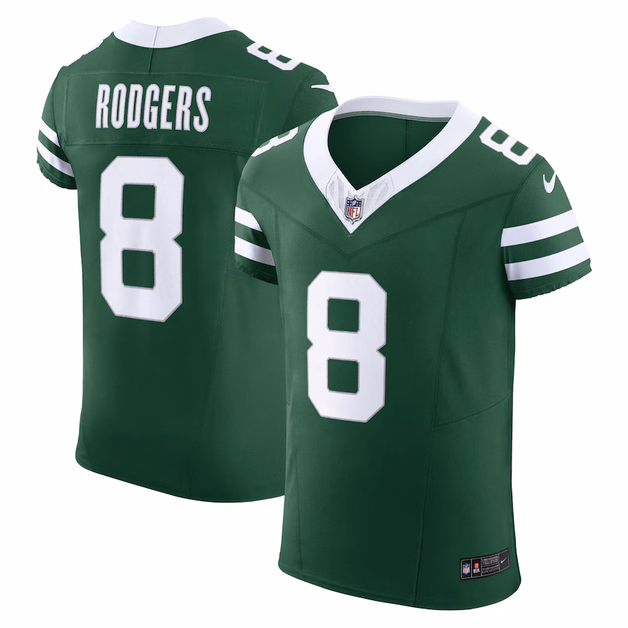 Men's New York Jets Aaron Rodgers Nike Green Vapor F.U.S.E. Elite Jersey - Jersey