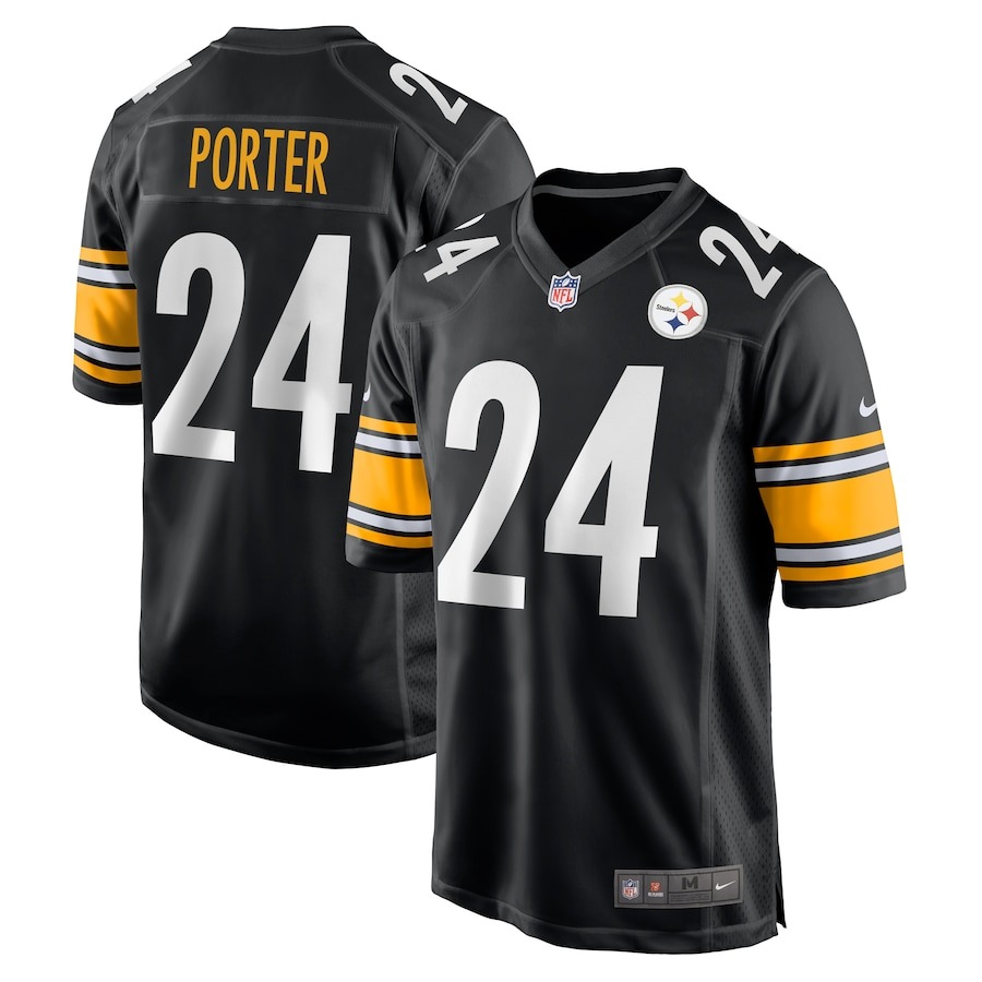 Men's Pittsburgh Steelers Joey Porter Jr. Nike Black 2023 NFL Draft Pick Game Jersey - Jersey