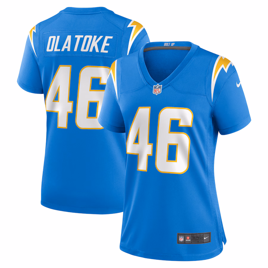 Women's Los Angeles Chargers Praise Olatoke Nike  Powder Blue Team Game Jersey - Jersey