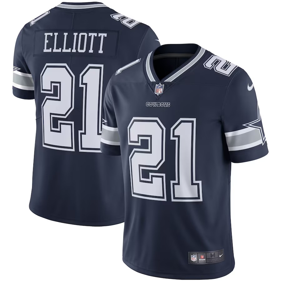 Men's Dallas Cowboys Ezekiel Elliott Nike Navy Vapor Limited Jersey - Jersey