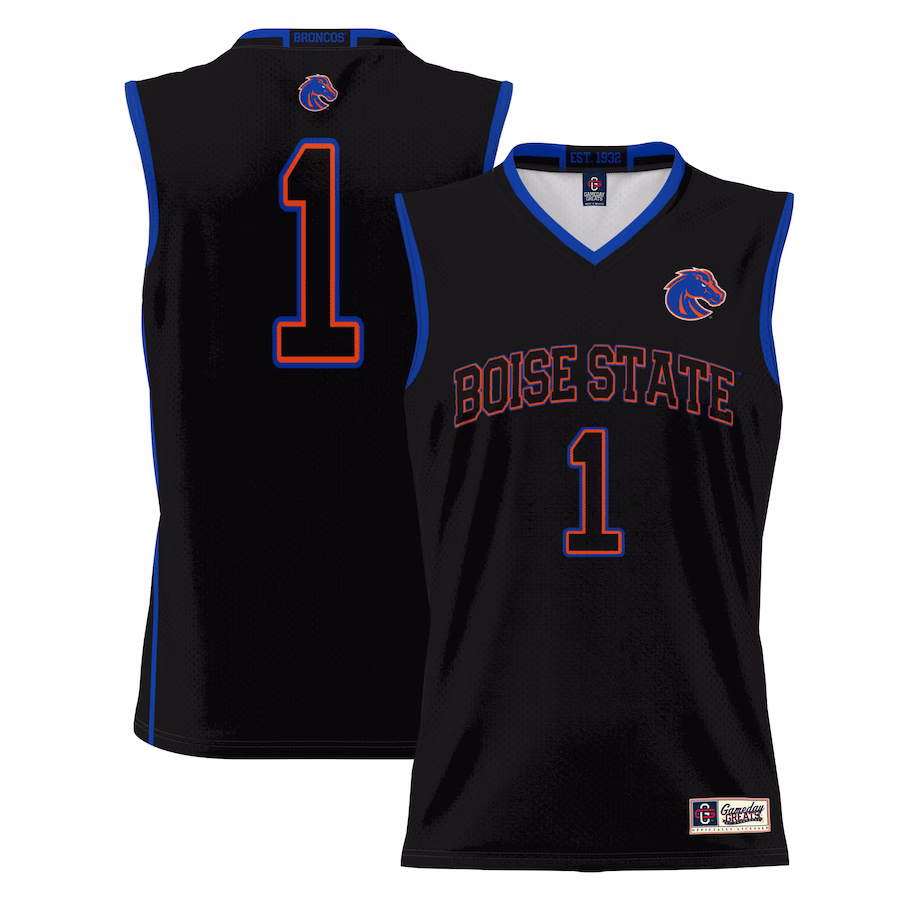 #1 Boise State Broncos GameDay Greats Youth Lightweight Basketball Jersey - Black - Jersey