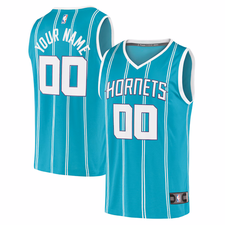 Youth Charlotte Hornets Fanatics Teal 2020 Fast Break Replica Custom Jersey - Icon Edition - Jersey