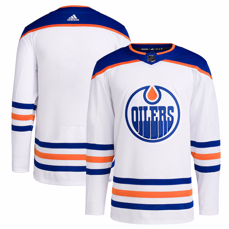 Men's Edmonton Oilers adidas White Away Primegreen Authentic Blank Jersey - Jersey