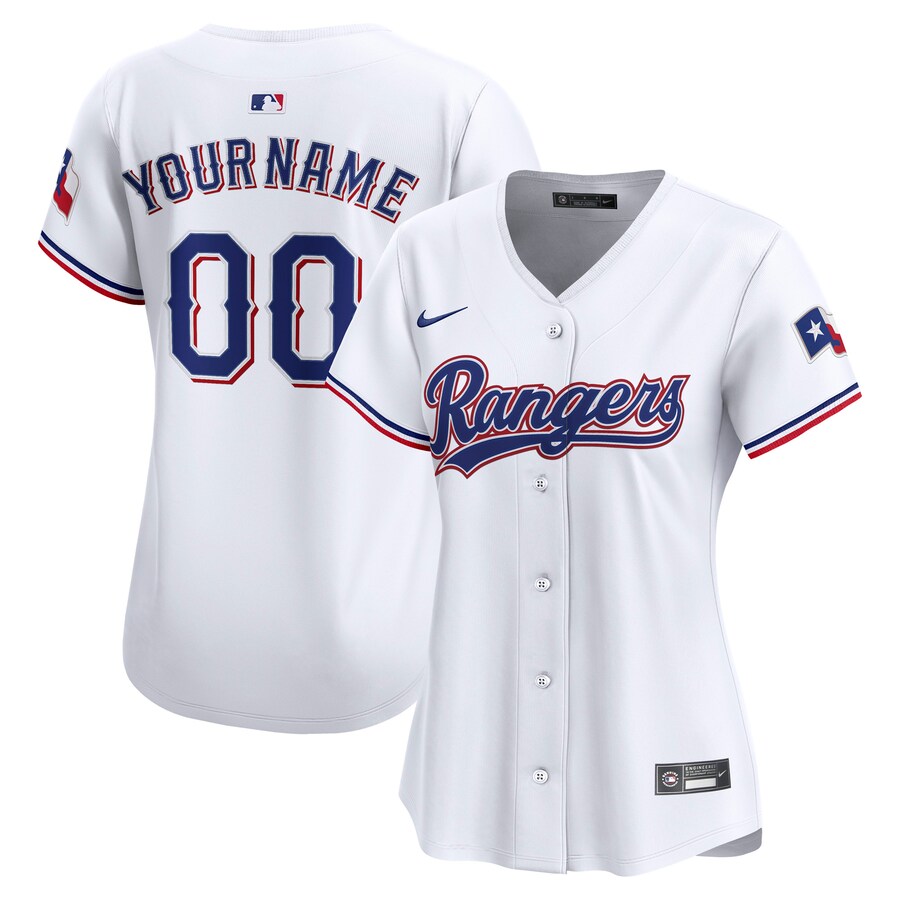 Women's Texas Rangers Nike White Home Limited Custom Jersey - Jersey