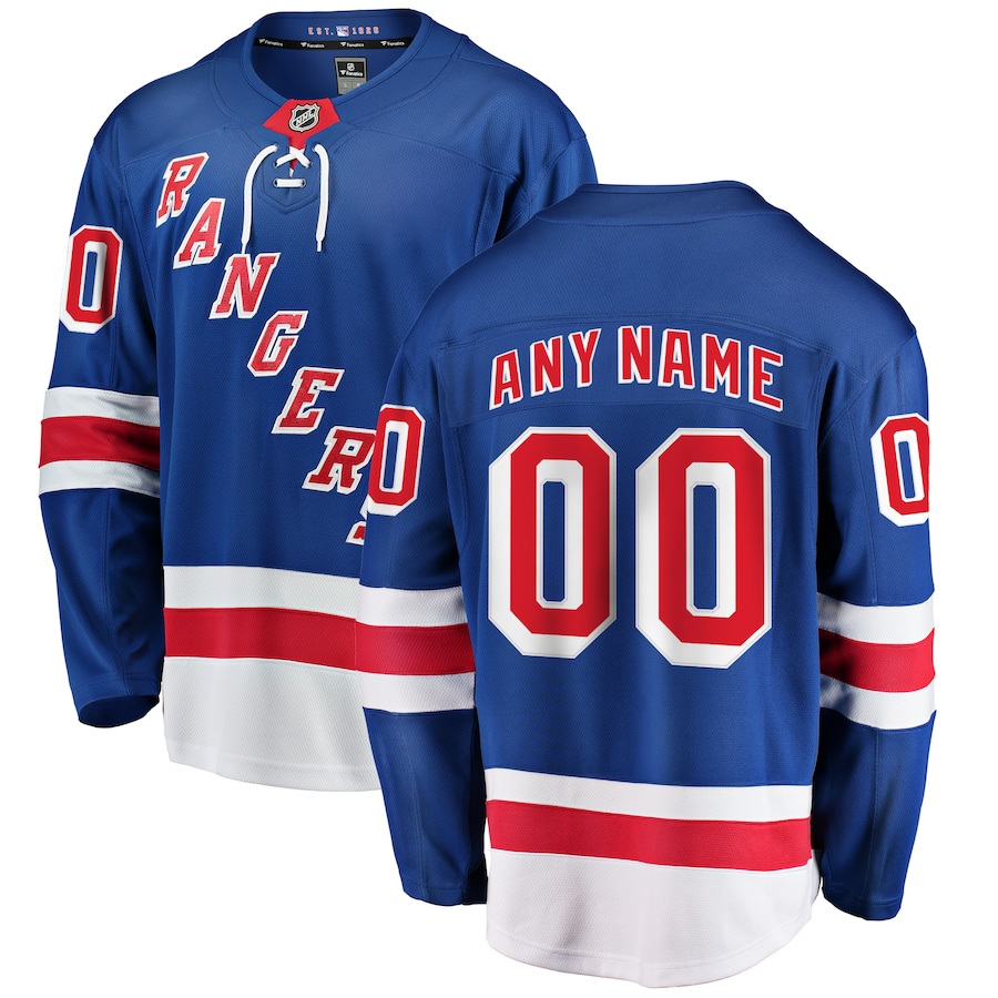 Men's New York Rangers Fanatics Blue Home Breakaway Custom Jersey - Jersey