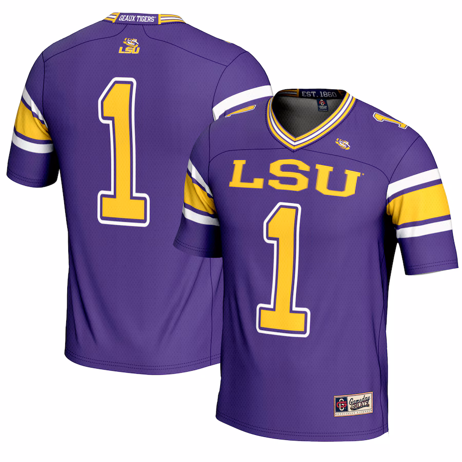 #1 LSU Tigers GameDay Greats Endzone Football Jersey - Purple - Jersey