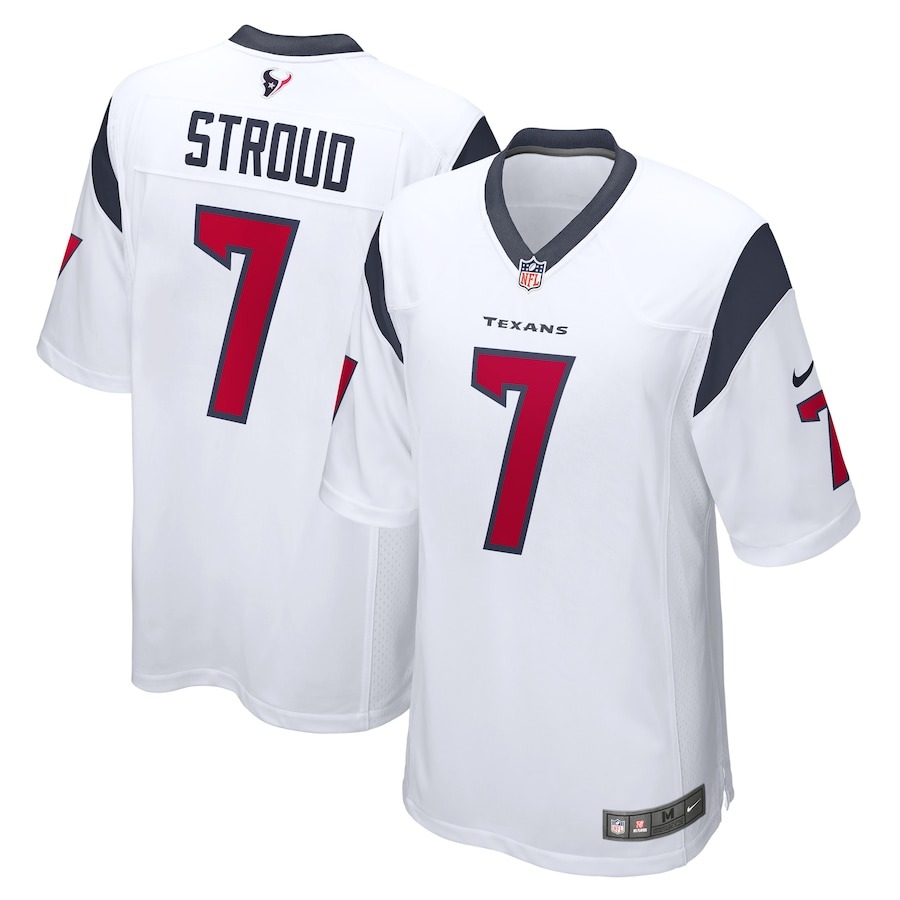 Men's Houston Texans CJ Stroud Nike White 2023 NFL Draft First Round Pick Game Jersey - Jersey