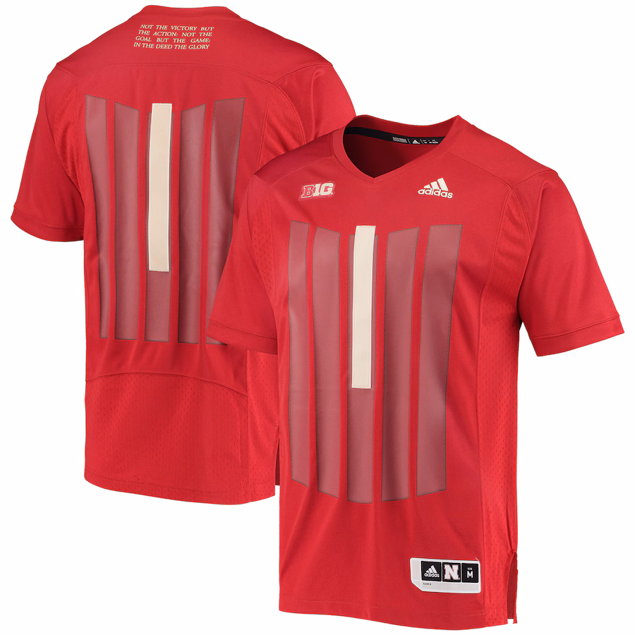Men's adidas Scarlet Nebraska Huskers Strategy Baseball Jersey - Jersey