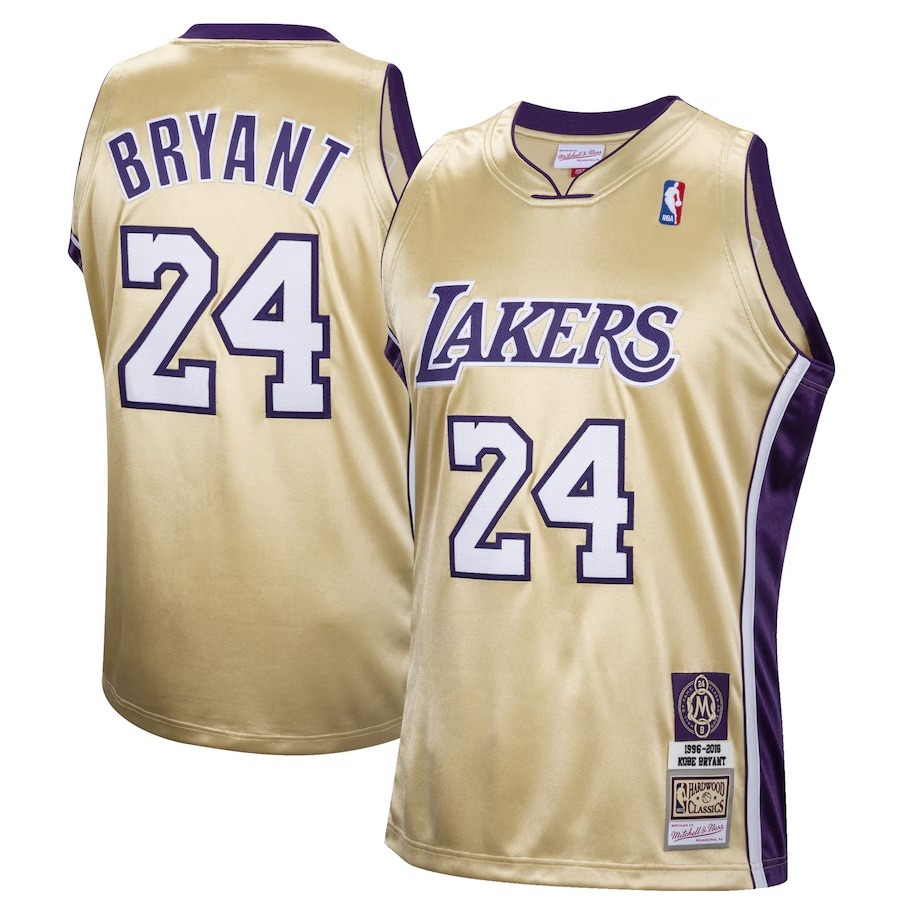 Men's Los Angeles Lakers Kobe Bryant Mitchell & Ness Gold Hall of Fame Class of 2020 #24 Authentic Hardwood Classics Jersey - Jersey