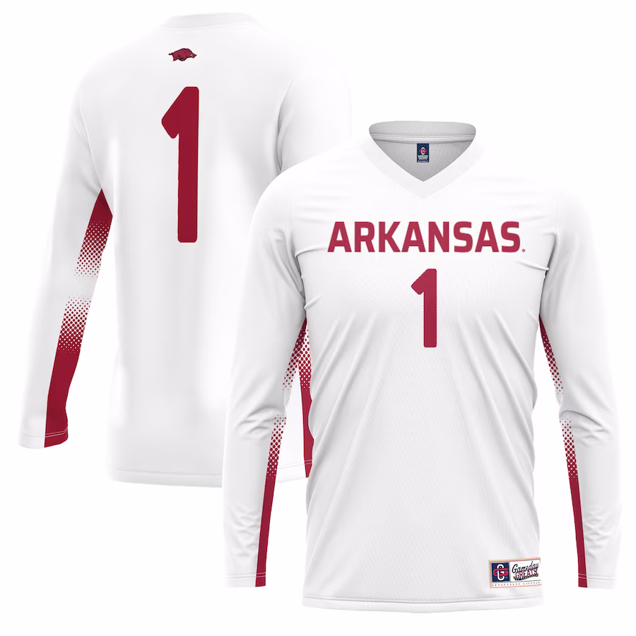 #1 Arkansas Razorbacks GameDay Greats Unisex Lightweight Volleyball Jersey - White - Jersey