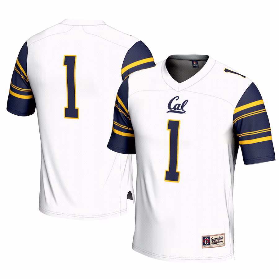 Men's GameDay Greats #1 White Cal Bears Football Jersey - Jersey