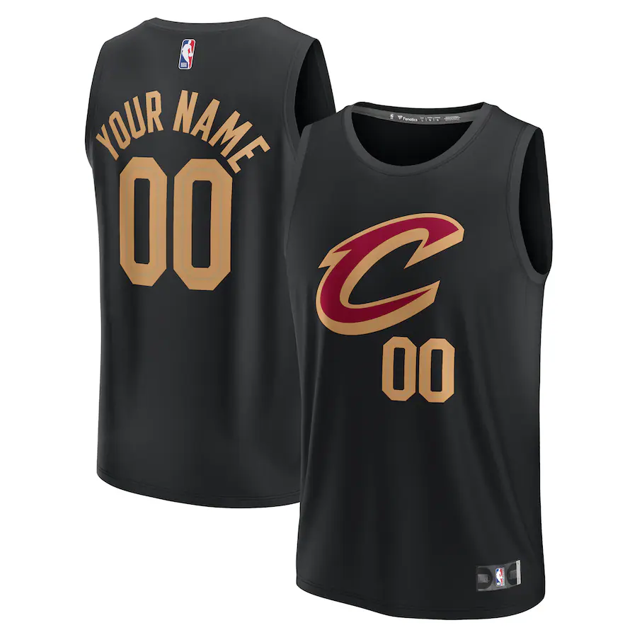 Youth Cleveland Cavaliers  Fanatics Black Fast Break Replica Custom Jersey - Statement Edition - Jersey