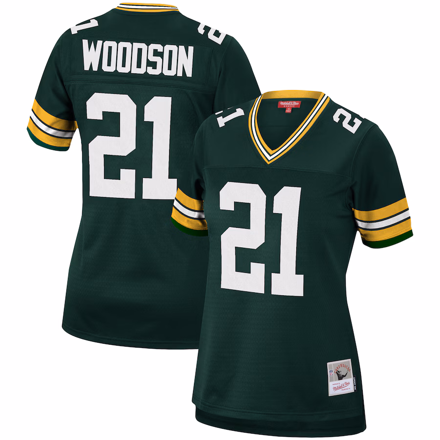 Women's Green Bay Packers Charles Woodson Mitchell & Ness Green 2010 Legacy Replica Player Jersey - Jersey