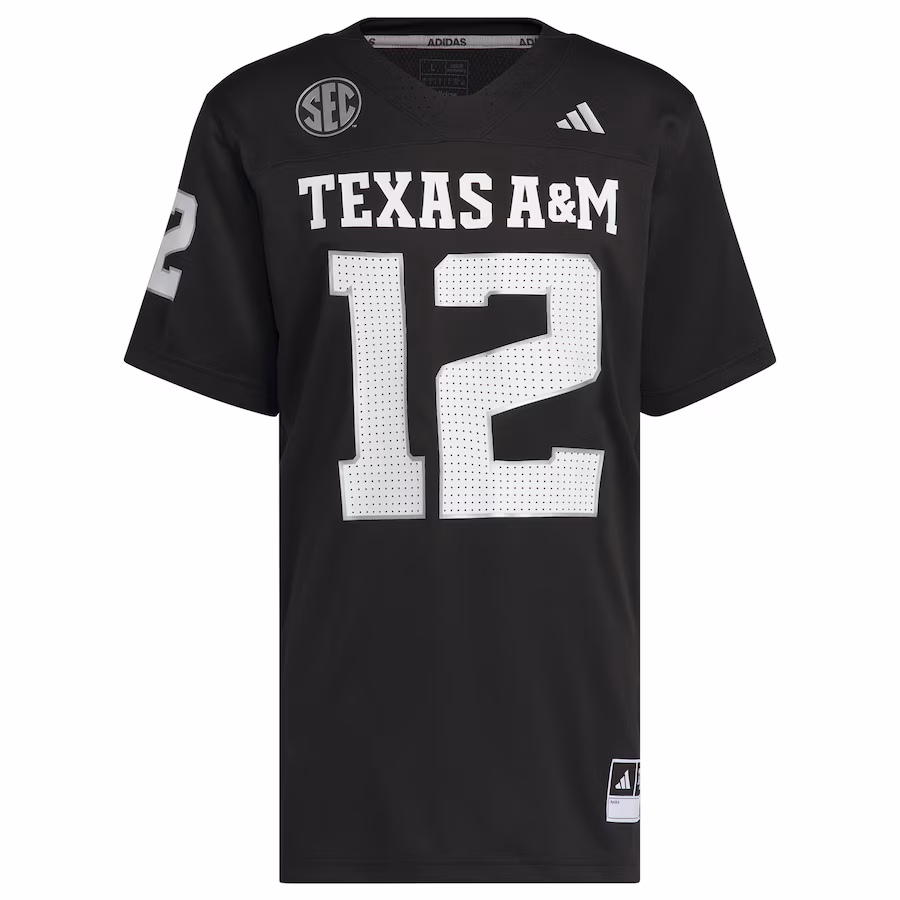 Men's adidas  Black Texas A&M Aggies Alternate Premier Strategy Jersey - Jersey