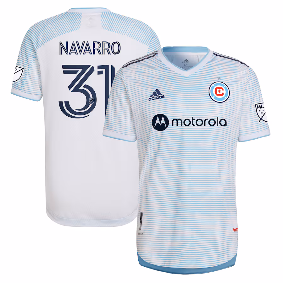 Men's Chicago Fire adidas White 2022 Lakefront Kit Authentic Player Jersey - Jersey
