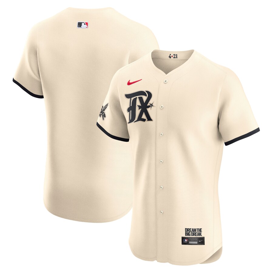 Men's Texas Rangers Nike Cream City Connect Elite Jersey - Jersey
