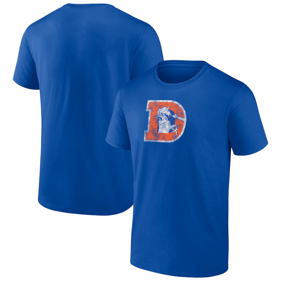 Men's Denver Broncos  Royal Throwback T-Shirt - Jersey