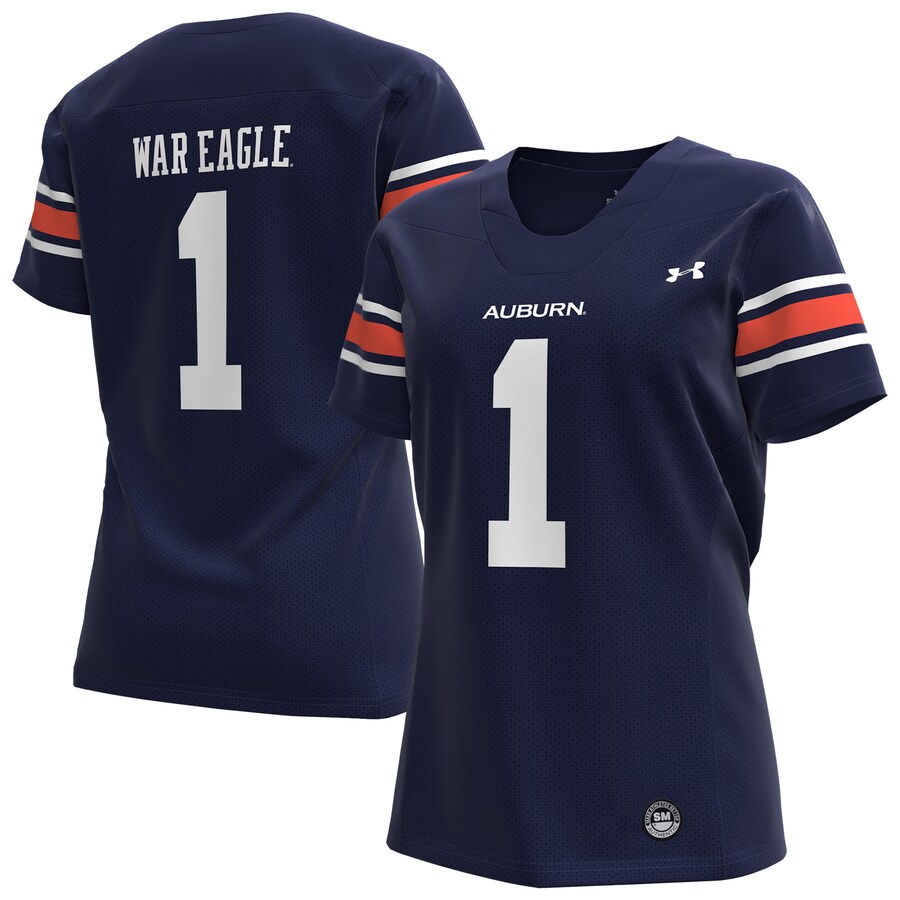 #1 Auburn Tigers Under Armour Women's Replica Football Jersey - Navy - Jersey