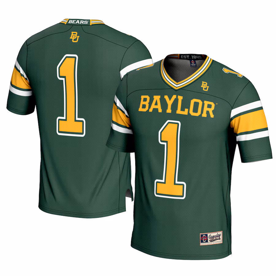 Men's GameDay Greats #1 Green Baylor Bears Football Jersey - Jersey