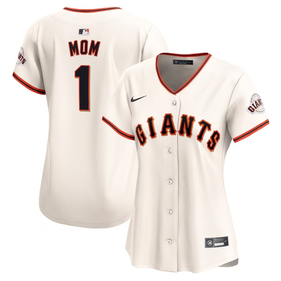 Women's San Francisco Giants Nike Cream #1 Mom Home Limited Jersey - Jersey