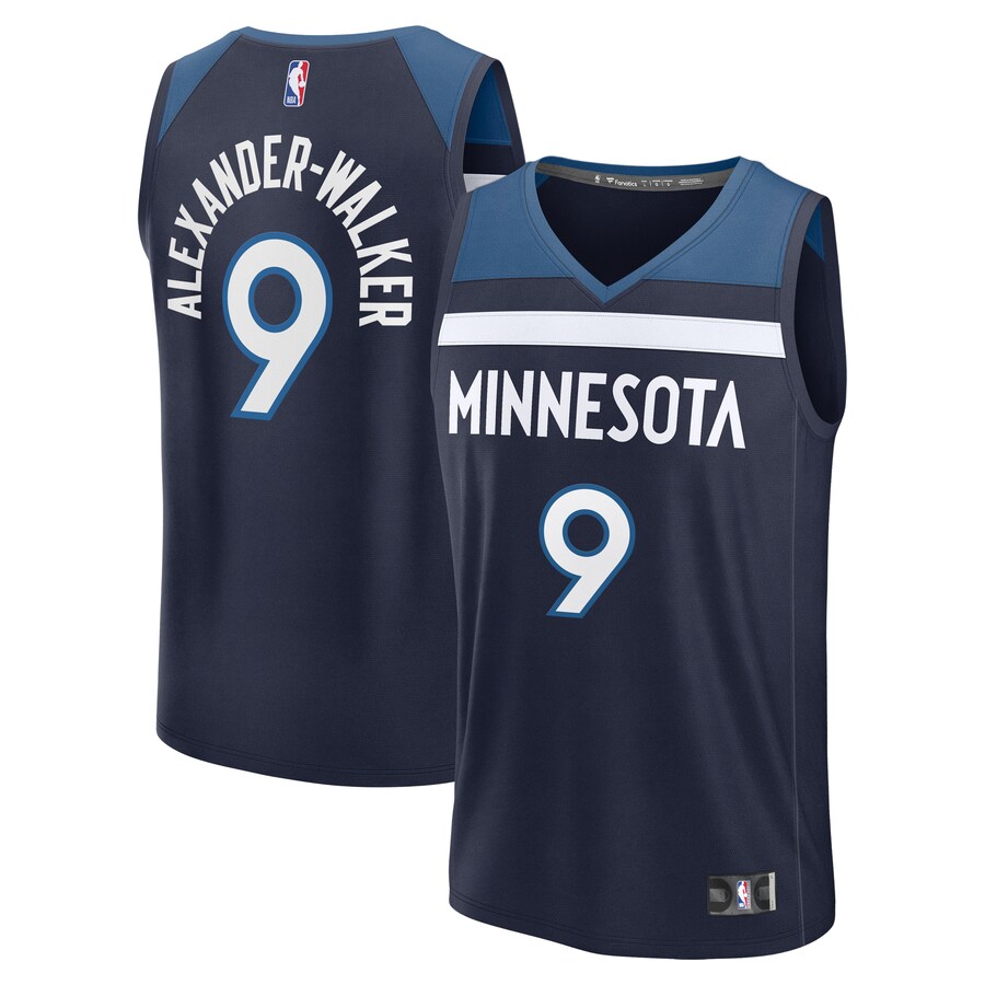 Men's Minnesota Timberwolves Nickeil Alexander-Walker Fanatics Navy Fast Break Replica Player Jersey - Icon Edition - Jersey