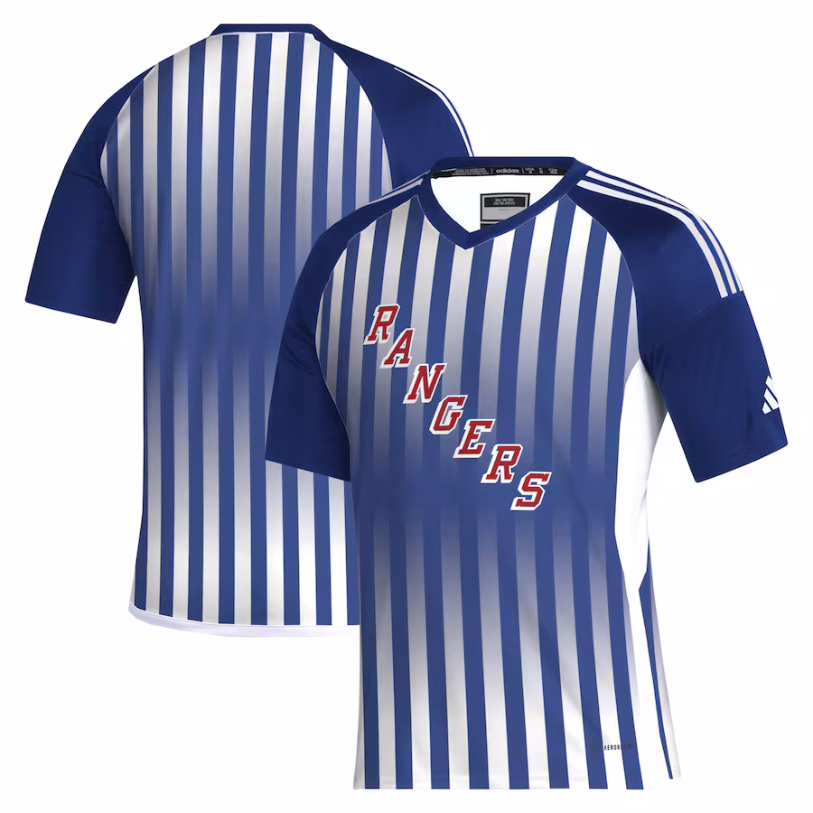 Men's New York Rangers adidas Blue AEROREADY Raglan Soccer Top - Jersey
