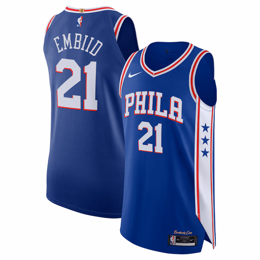 Men's Philadelphia 76ers Joel Embiid Nike Royal Authentic Jersey - Icon Edition - Jersey