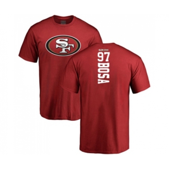 Football San Francisco 49ers #97 Nick Bosa Red Backer T-Shirt - Jersey