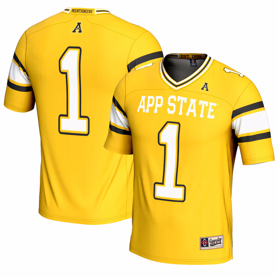 Youth GameDay Greats #1 Gold Appalachian State Mountaineers Endzone Football Jersey - Jersey