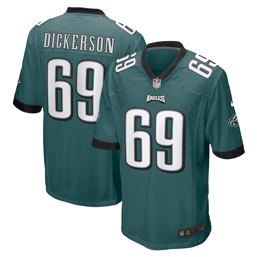 Men's Philadelphia Eagles Landon Dickerson Nike Midnight Green Game Player Jersey - Jersey