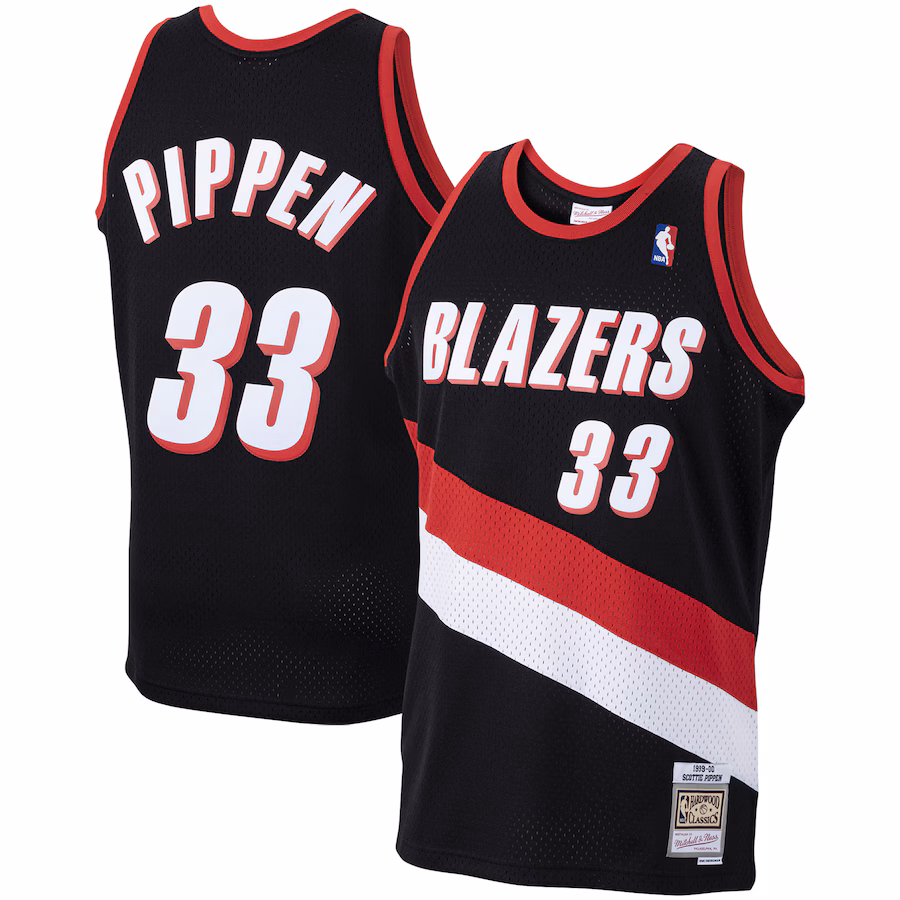 Men's Portland Trail Blazers Scottie Pippen Mitchell & Ness Black 1999/00 Hardwood Classics Swingman Jersey - Jersey