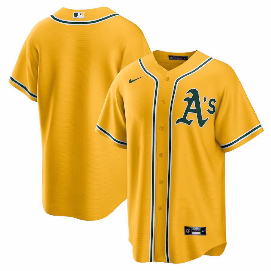 Men's Oakland Athletics Nike Gold Alternate Replica Team Jersey - Jersey