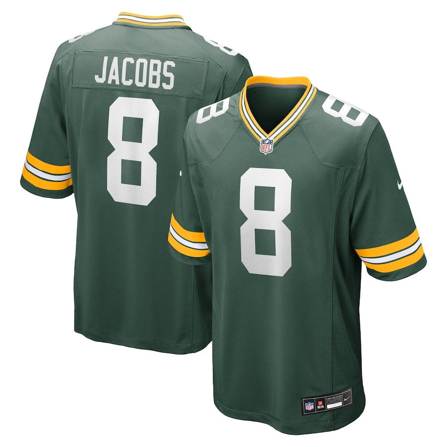Men's Green Bay Packers Josh Jacobs Nike  Green Team Game Jersey - Jersey