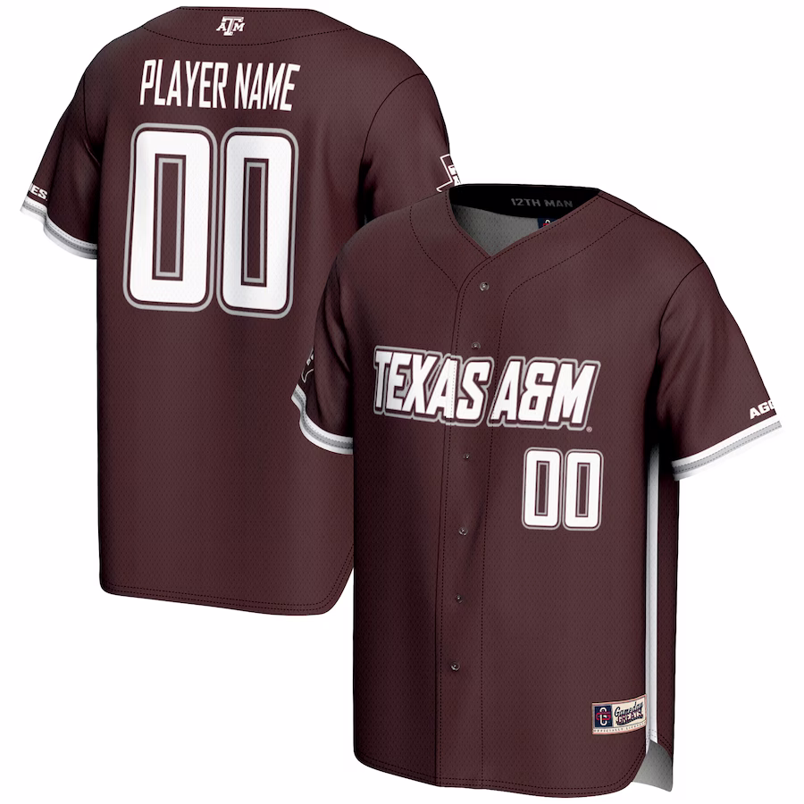 Texas A&M Aggies GameDay Greats NIL Pick-A-Player Lightweight Baseball Jersey - Maroon - Jersey