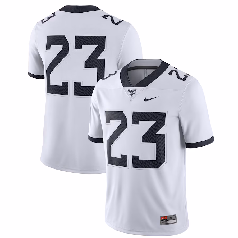 Men's Nike #23 White West Virginia Mountaineers Game Jersey - Jersey
