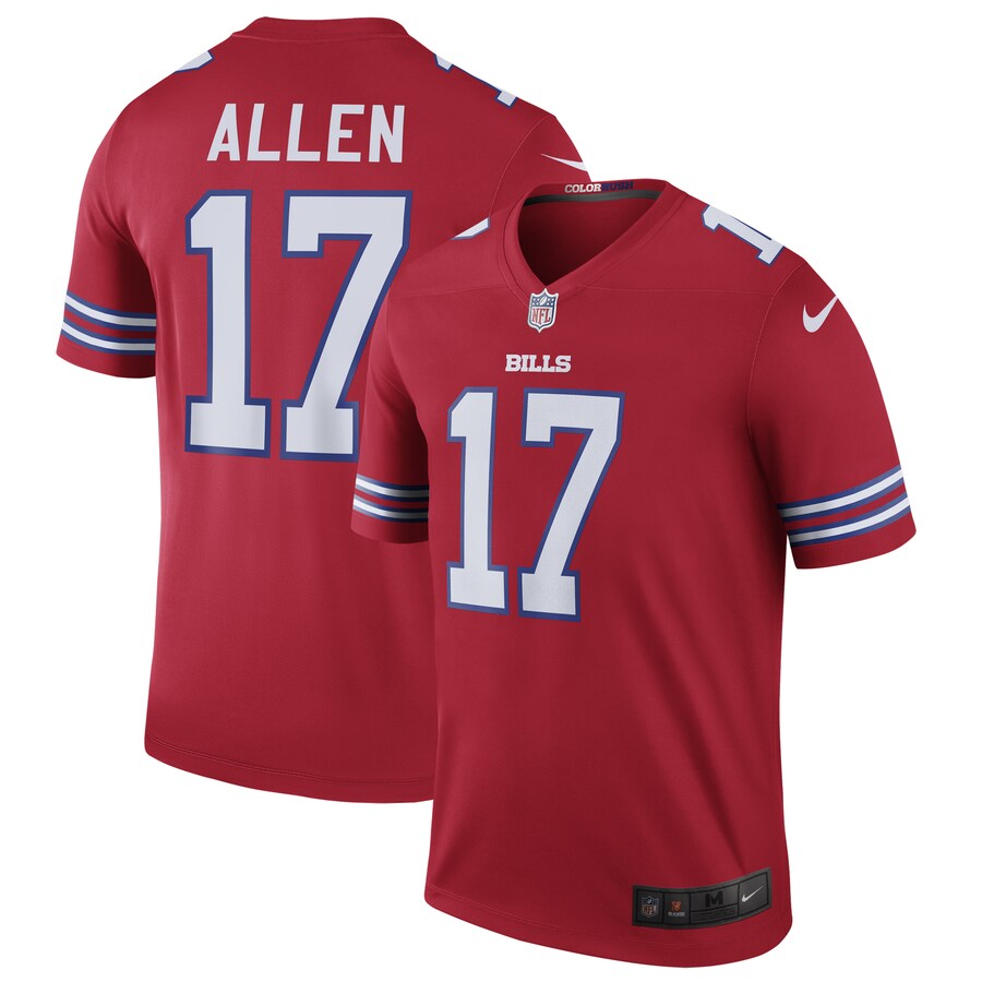 Men's Buffalo Bills Josh Allen Nike Red Legend Player Performance Top - Jersey