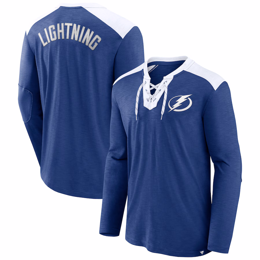 Men's Tampa Bay Lightning Fanatics Blue Iconic Exclusive Long Sleeve T-Shirt - Jersey